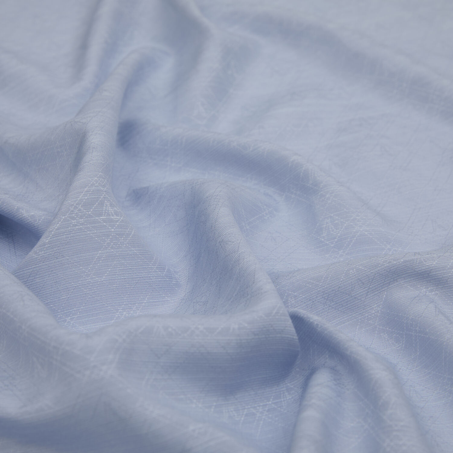 Baby Blue Monogram Pattern V Jacquard Cotton Silk Scarf - 2