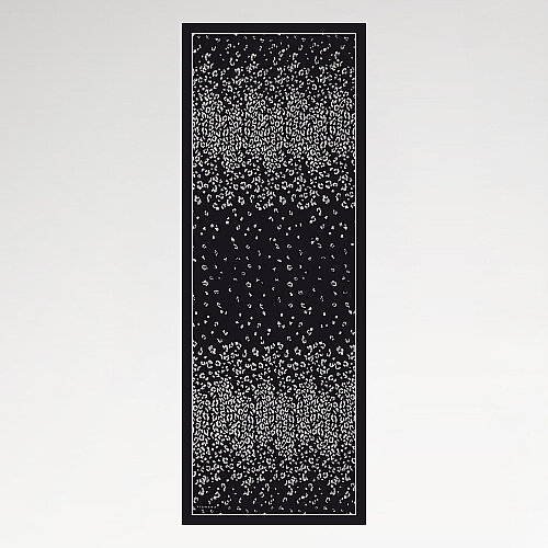 Black Abstract Leopard Print Silk Scarf - Vismara