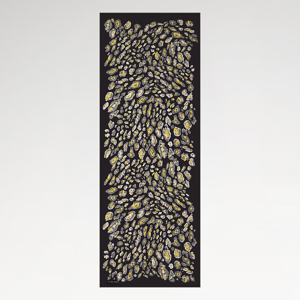 Black and Yellow Classic Panther Pattern Silk Scarf - 2