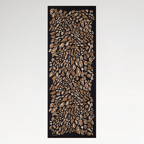 Black Coffee Classic Panther Pattern Silk Scarf - Vismara