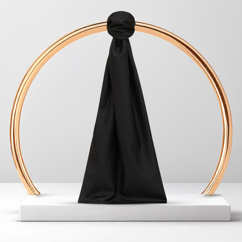 Black Drop Pattern Jacquard Wool Silk Scarf