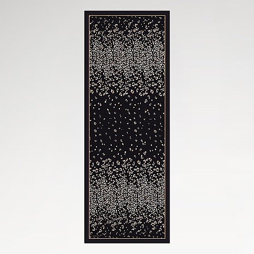 Black Mink Abstract Leopard Print Silk Scarf - Vismara