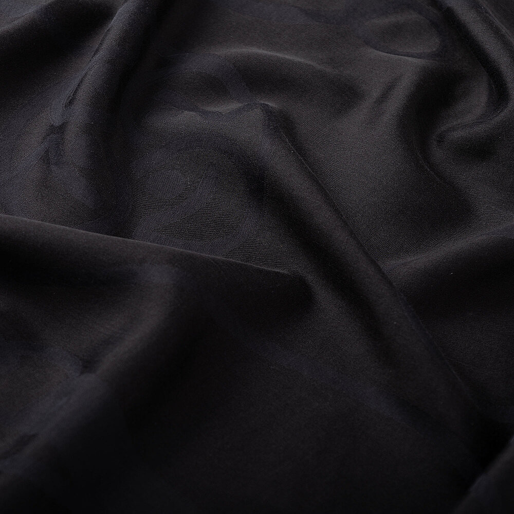 Black Monarque Chain Pattern Jacquard Cotton Silk Scarf - 3