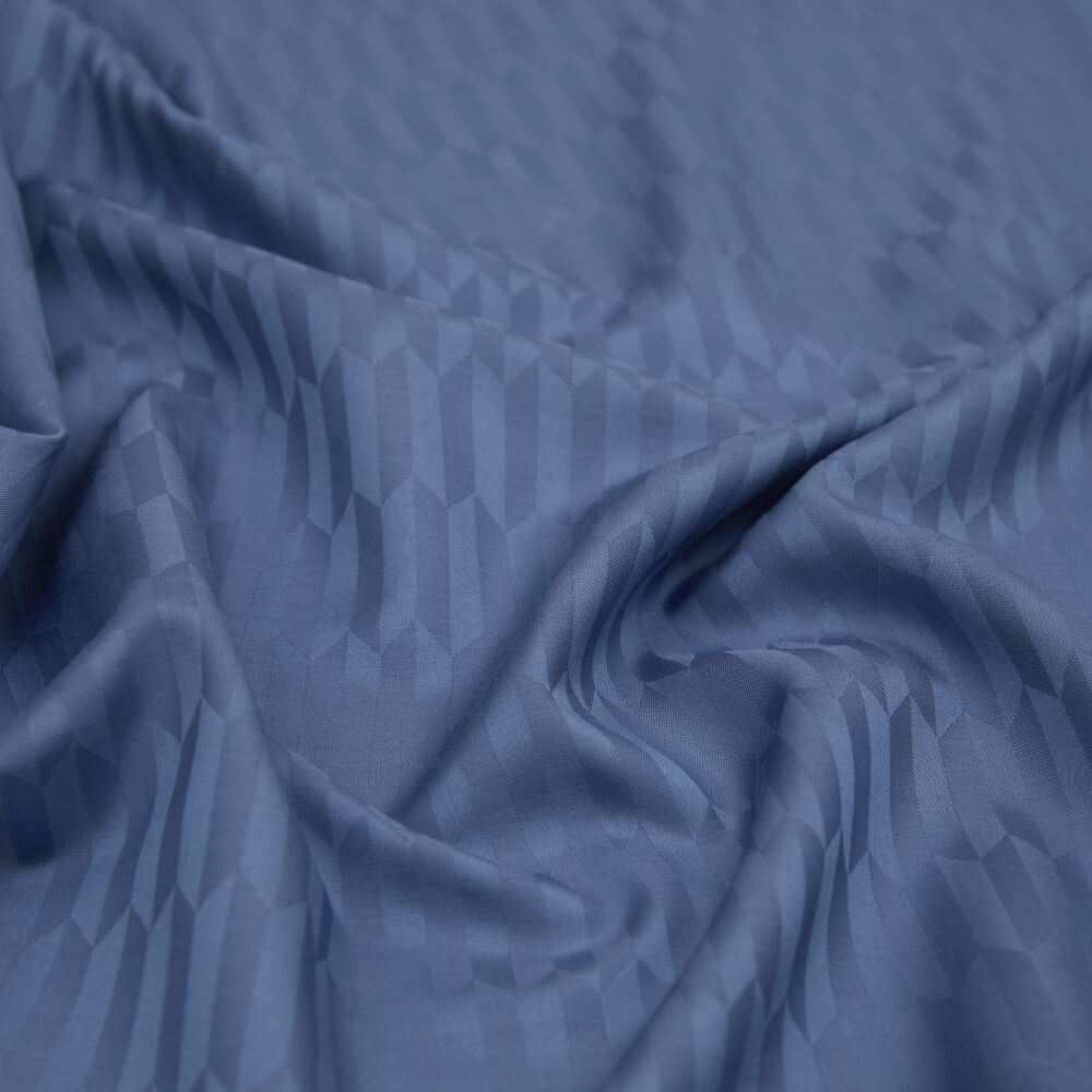 Blue Drop Pattern Jacquard Wool Silk Scarf - Vismara