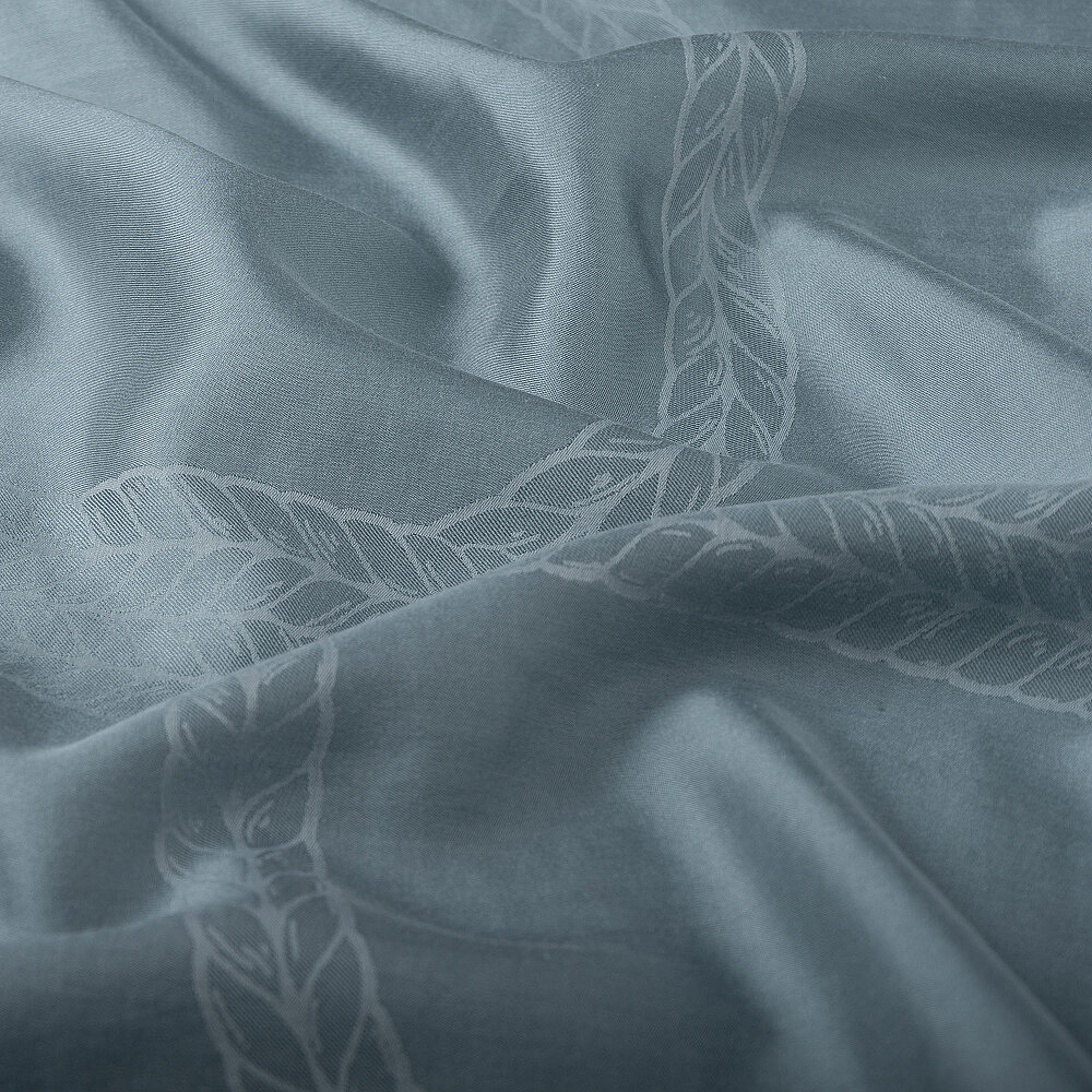 Sciarpa in cotone e seta jacquard con motivo geometrico di Blue Mira - 3