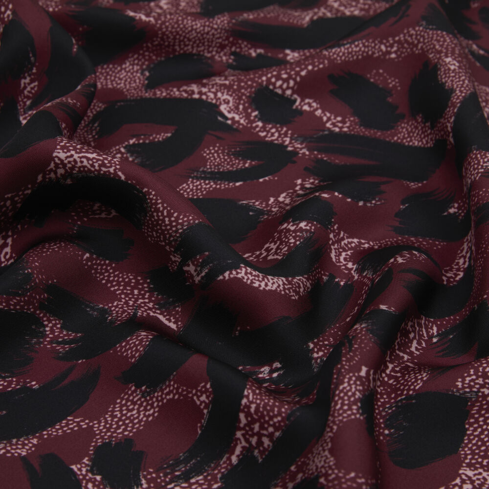 Cherry Leopard Print Twill Silk Square Scarf - Vismara