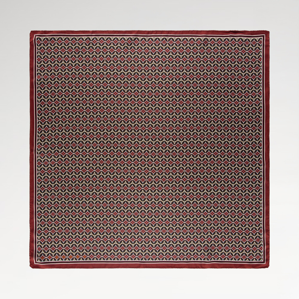 Cherry Retro Pattern Twill Silk Square Scarf