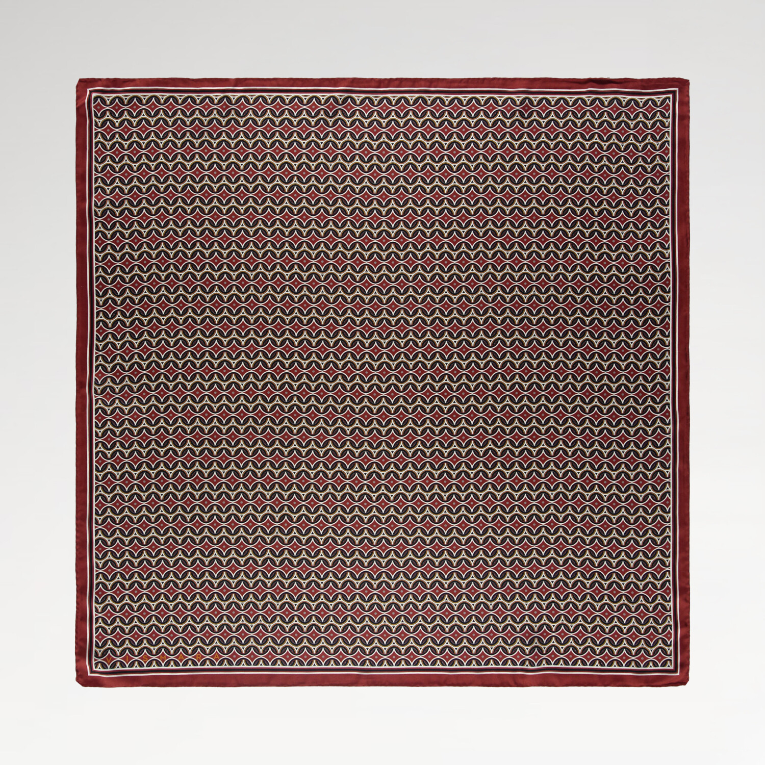 Cherry Retro Pattern Twill Silk Square Scarf - 1