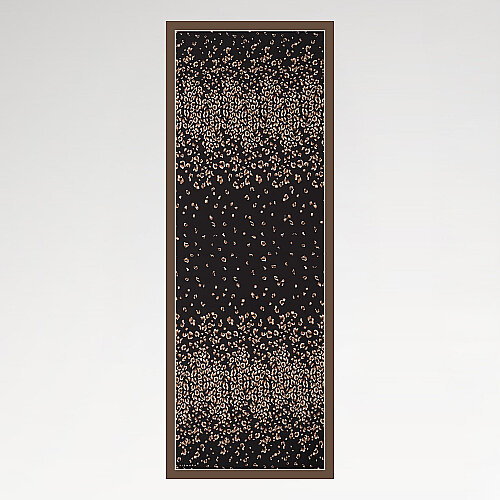 Coffee Abstract Leopard Print Silk Scarf - Vismara