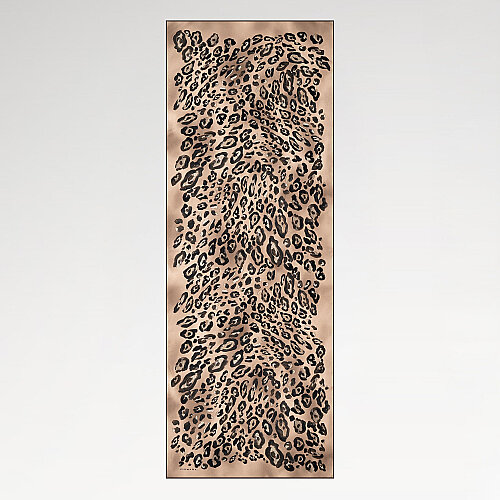 Coffee Classic Panther Pattern Silk Scarf - Vismara