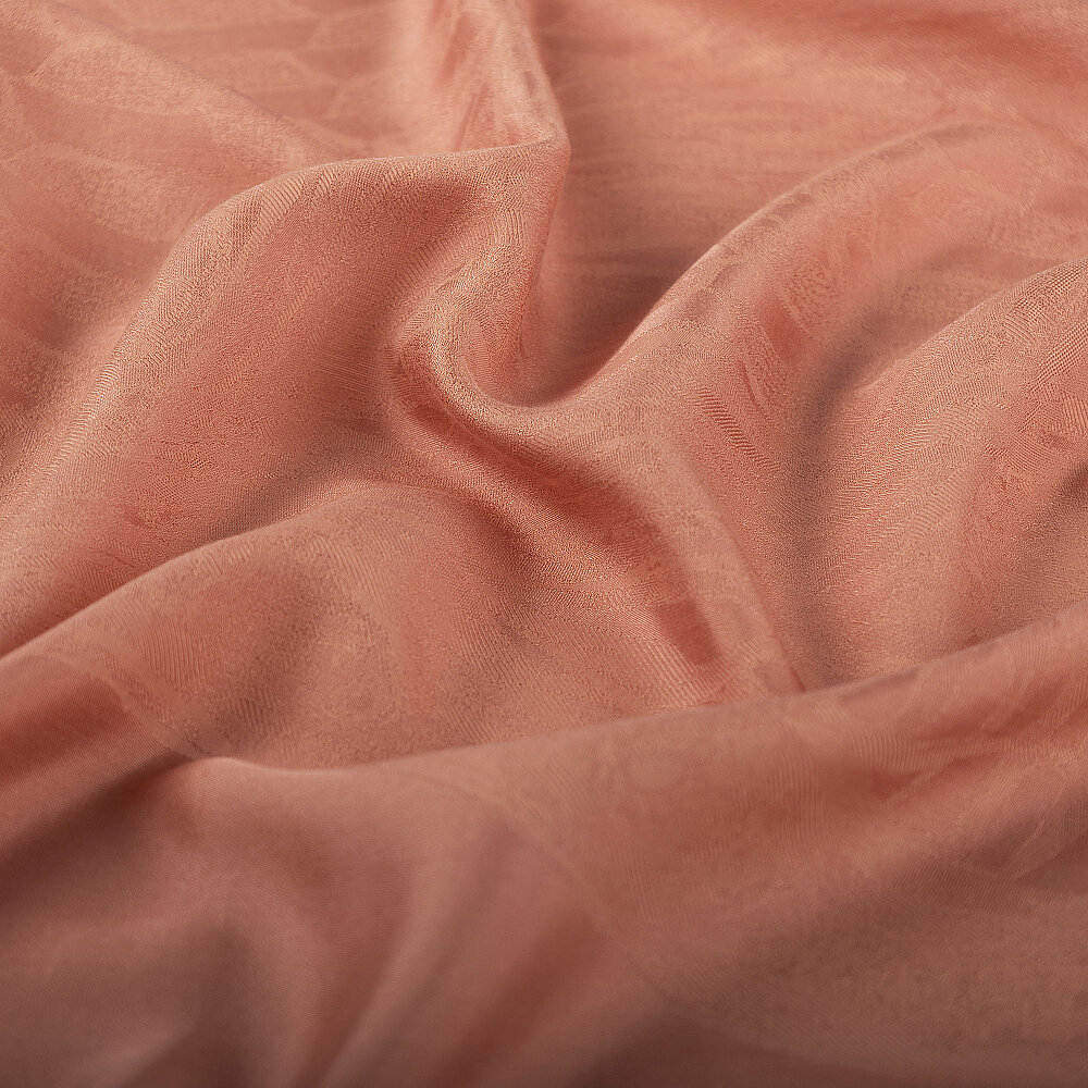 Copper Royal Textured Jacquard Cotton Silk Scarf - 3