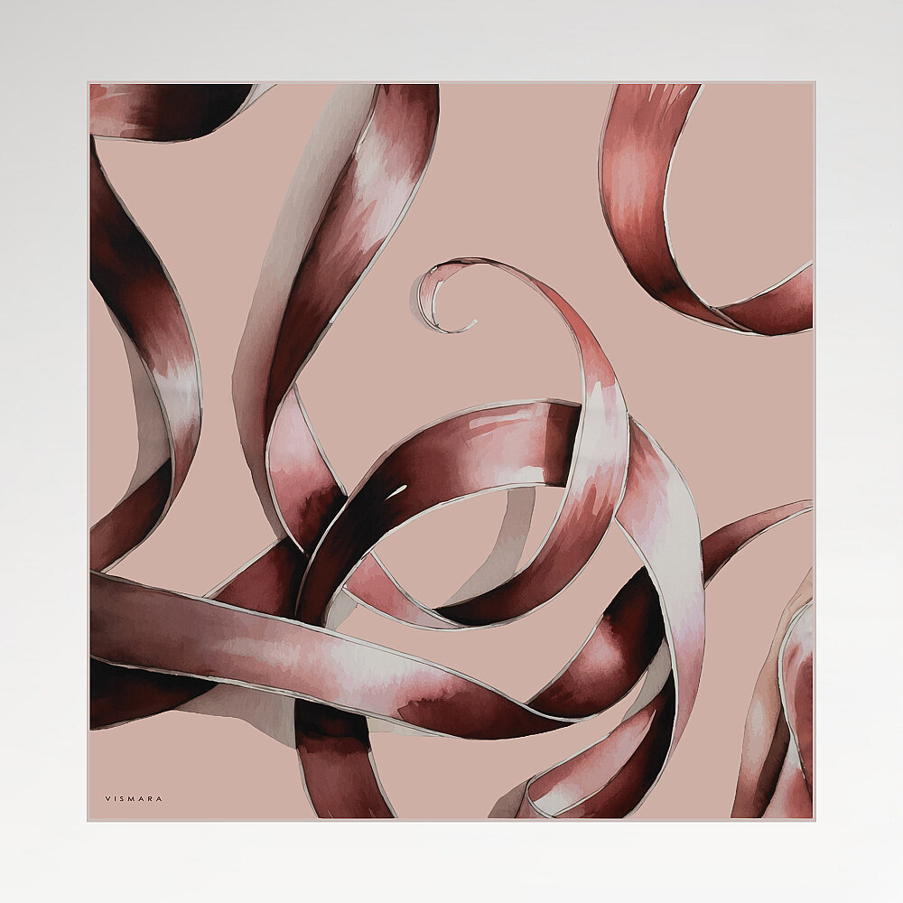 Coral Vismara Infinita Patterned Satin Silk Square Scarf - 1
