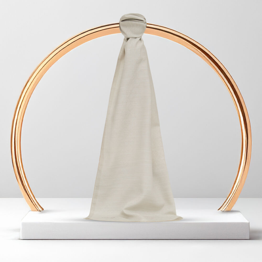 Cream Monogram Pattern V Jacquard Cotton Silk Scarf