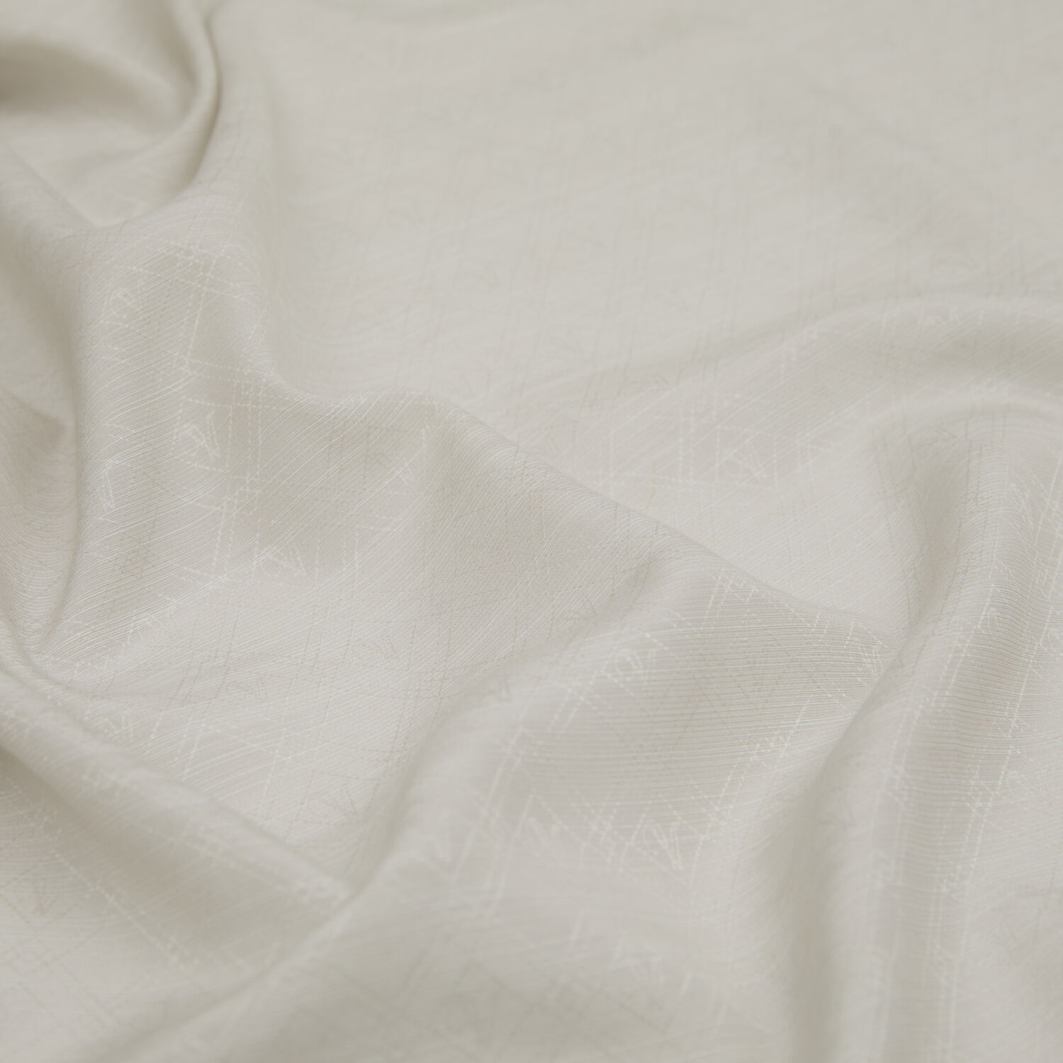 Cream Monogram Pattern V Jacquard Cotton Silk Scarf - 2