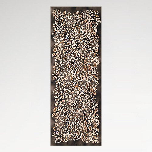 Dark Brown Classic Panther Pattern Silk Scarf - Vismara
