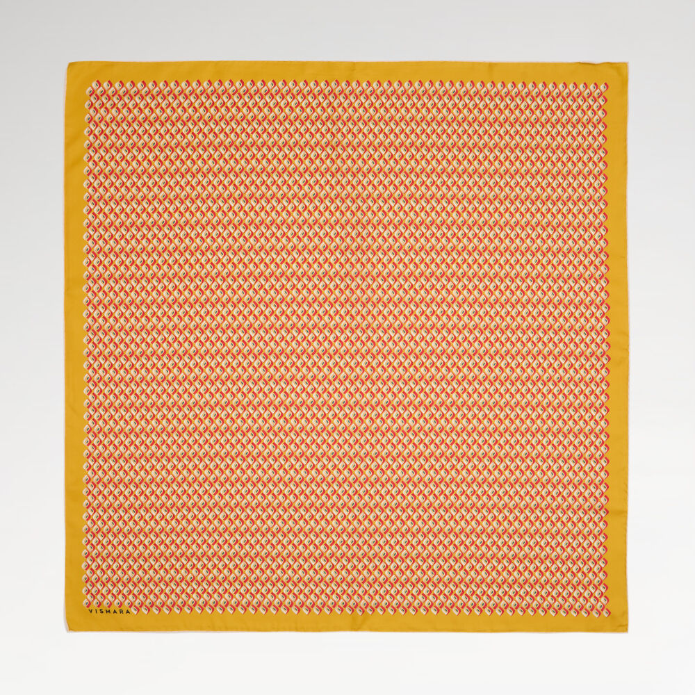 Dore Prism Retro Patterned Twill Silk Square Scarf