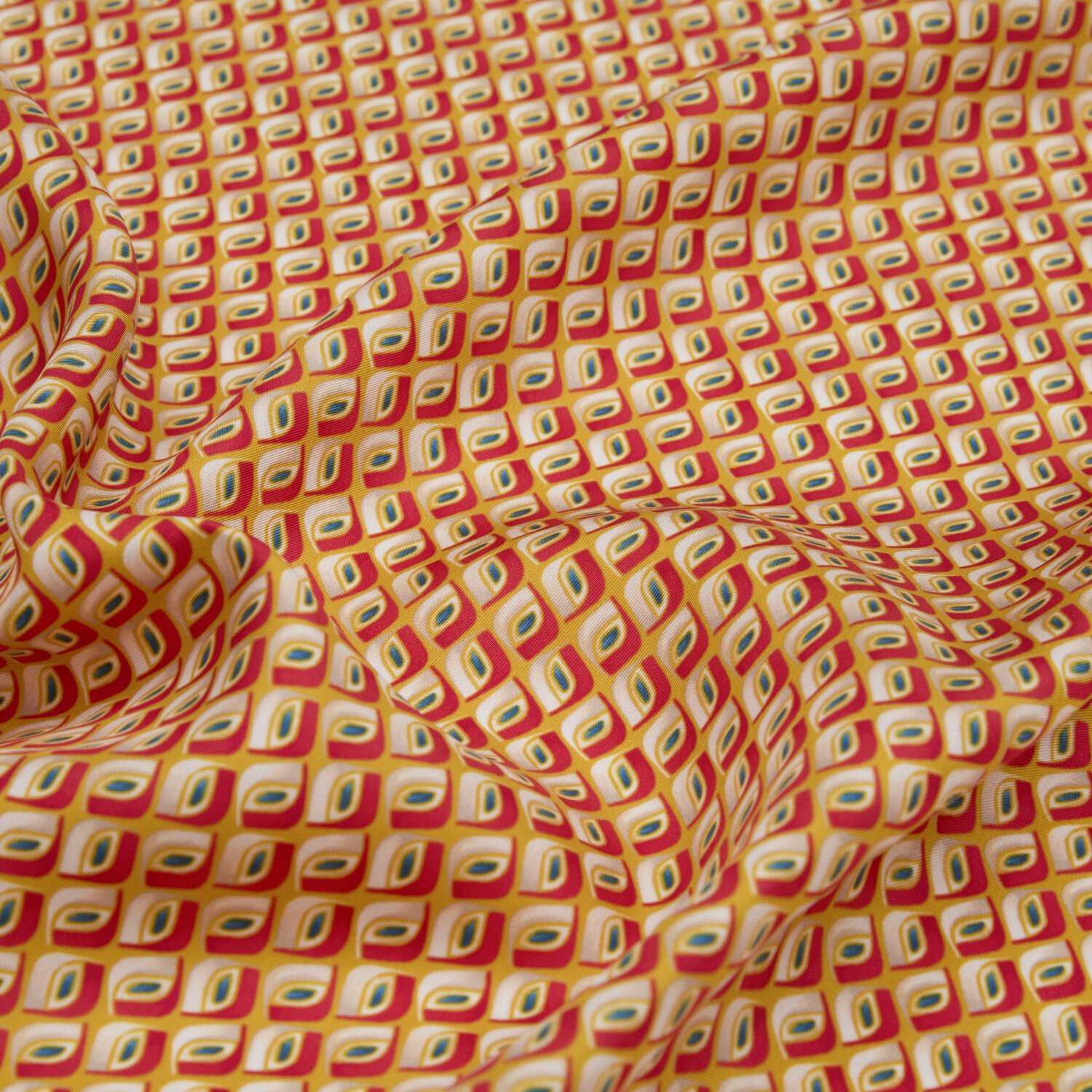 Dore Prizma Retro Desenli Twill İpek Eşarp - 2