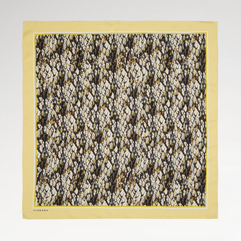Dore Yılan Desenli Twill İpek Eşarp