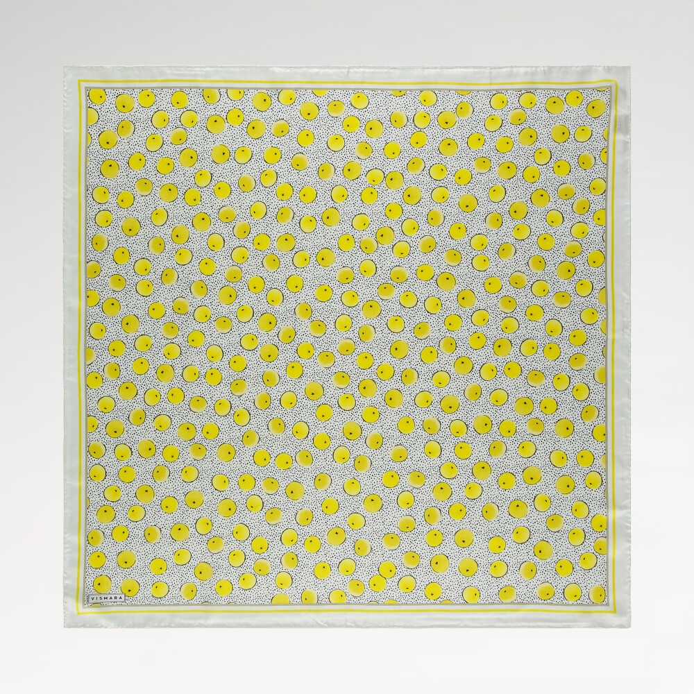 Dore Artistic Point Patterned Twill Silk Square Scarf