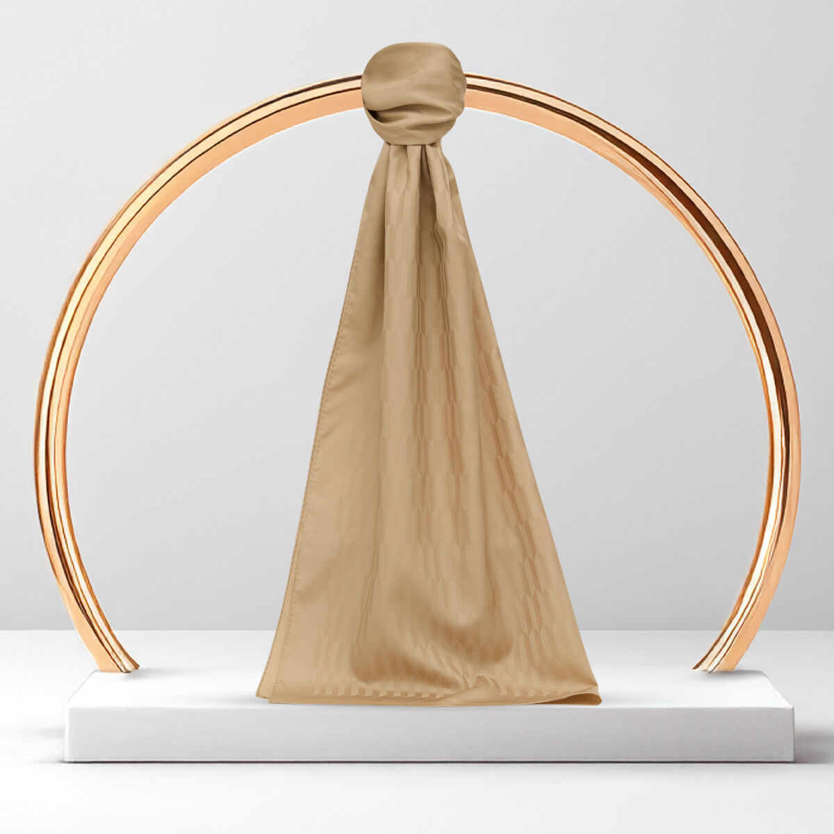 Gold Drop Pattern Jacquard Wool Silk Scarf - 1