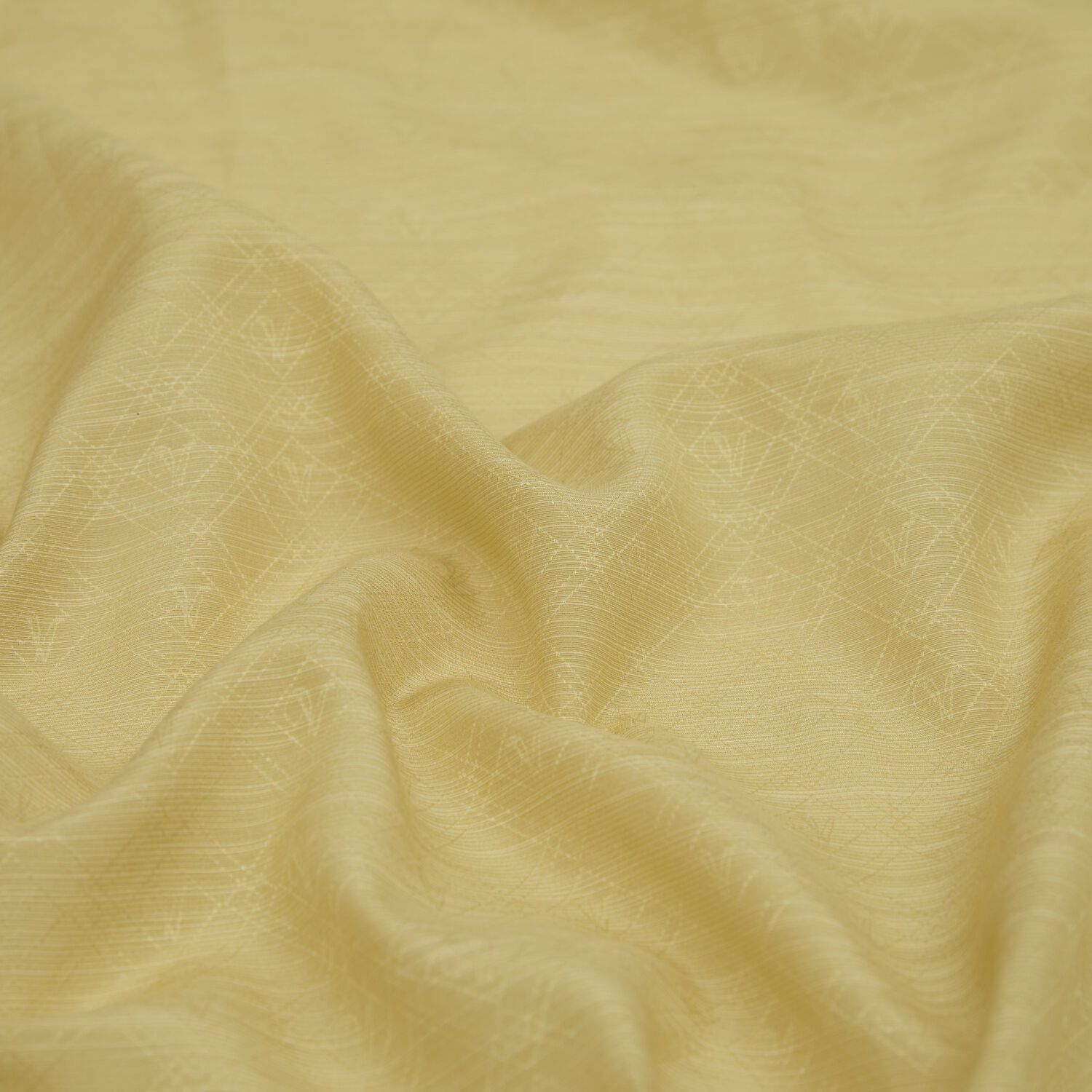 Gold Monogram Pattern V Jacquard Cotton Silk Scarf - 2