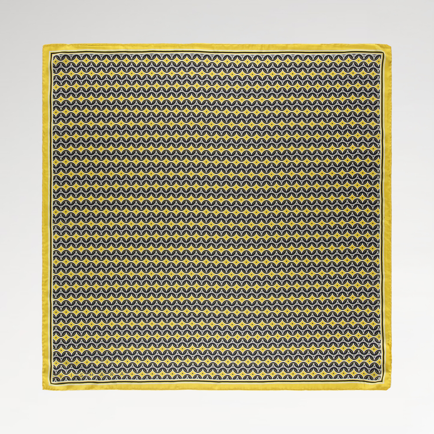 Dore Retro Pattern Twill Silk Square Scarf - 1