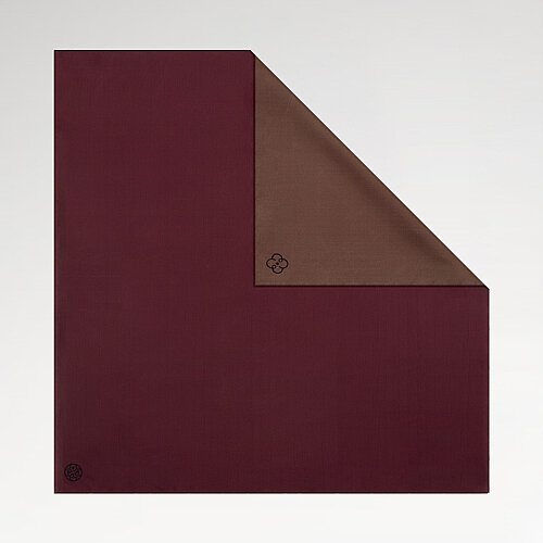 Green and Burgundy Double-Sided Twill Silk Square Scarf - Vismara
