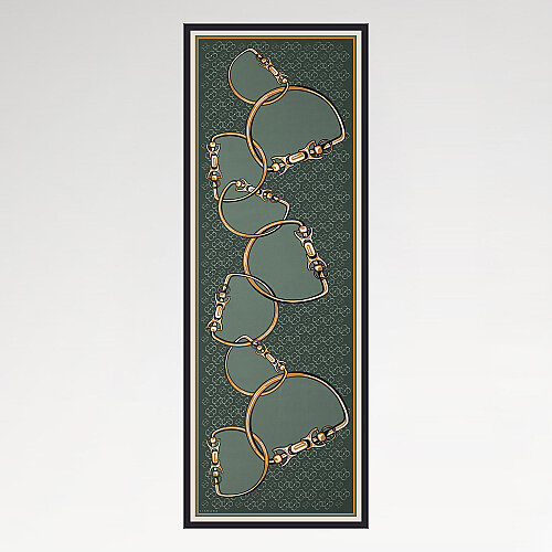Green Vismara Harness Patterned Silk Scarf - Vismara
