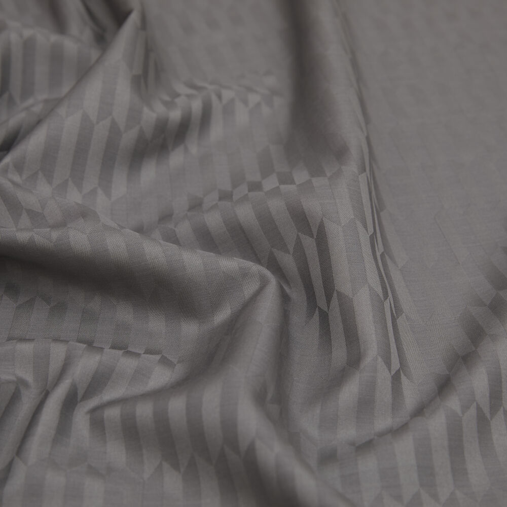 Grey Drop Pattern Jacquard Wool Silk Scarf - Vismara