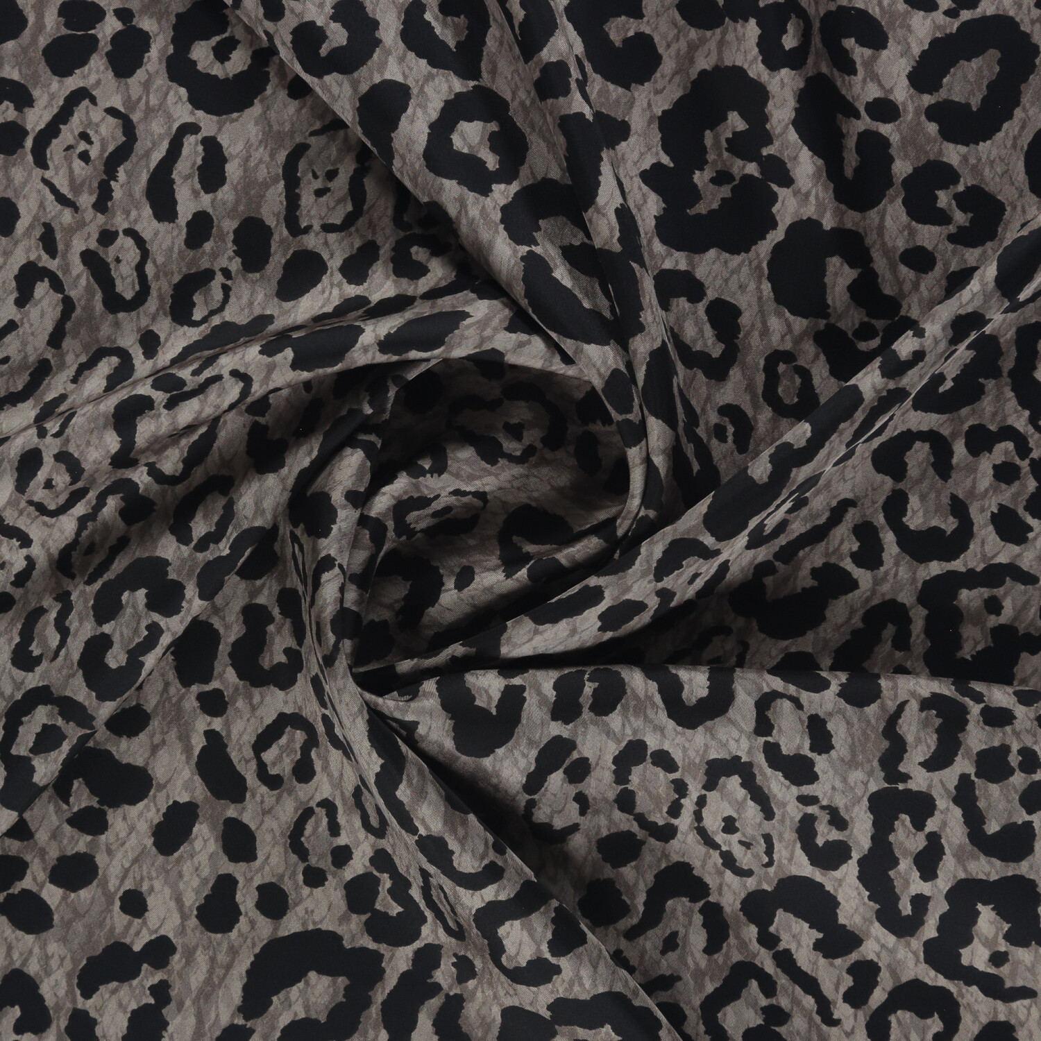 Gri Bulutsu Leopar Desen Twill İpek Eşarp - 2