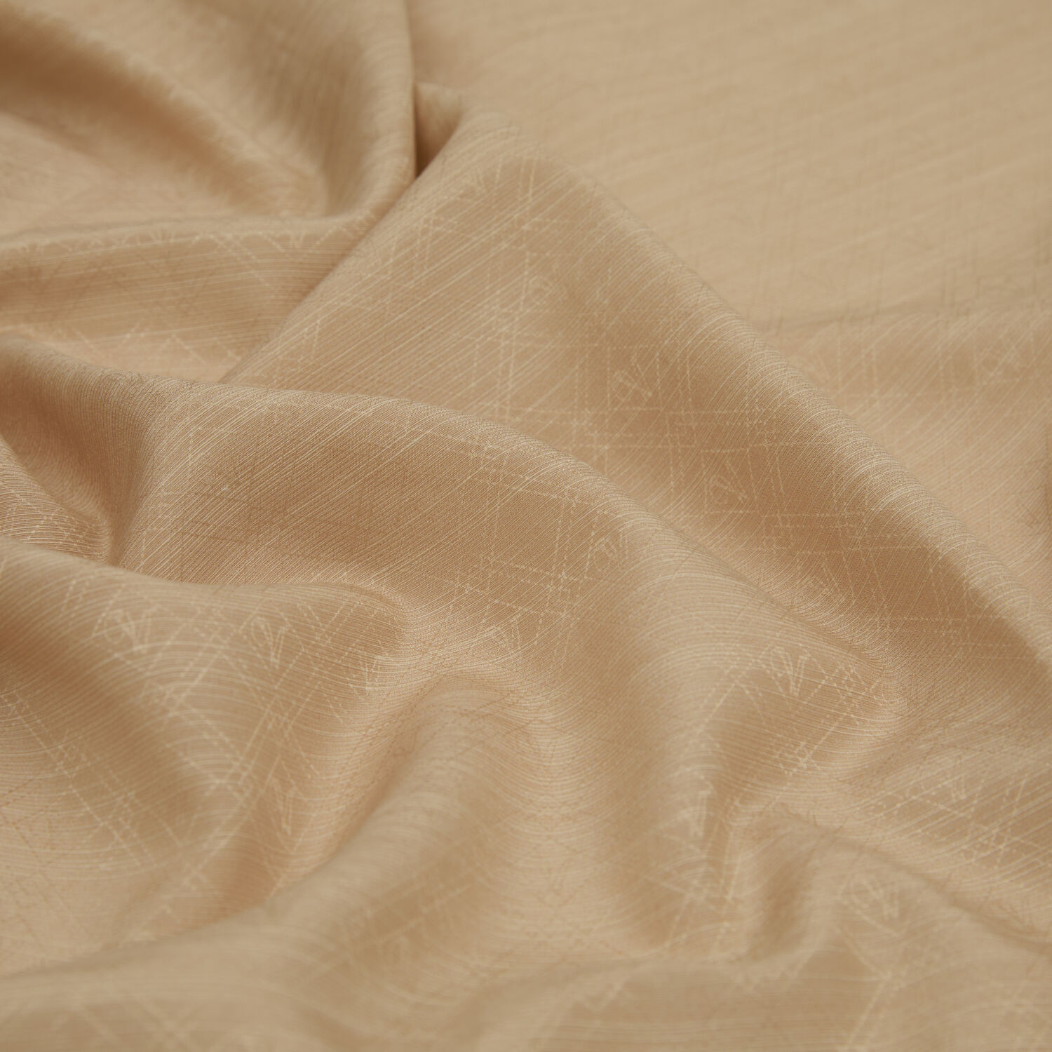 Honey Bubble Monogram Pattern V Jacquard Cotton Silk Scarf - 2