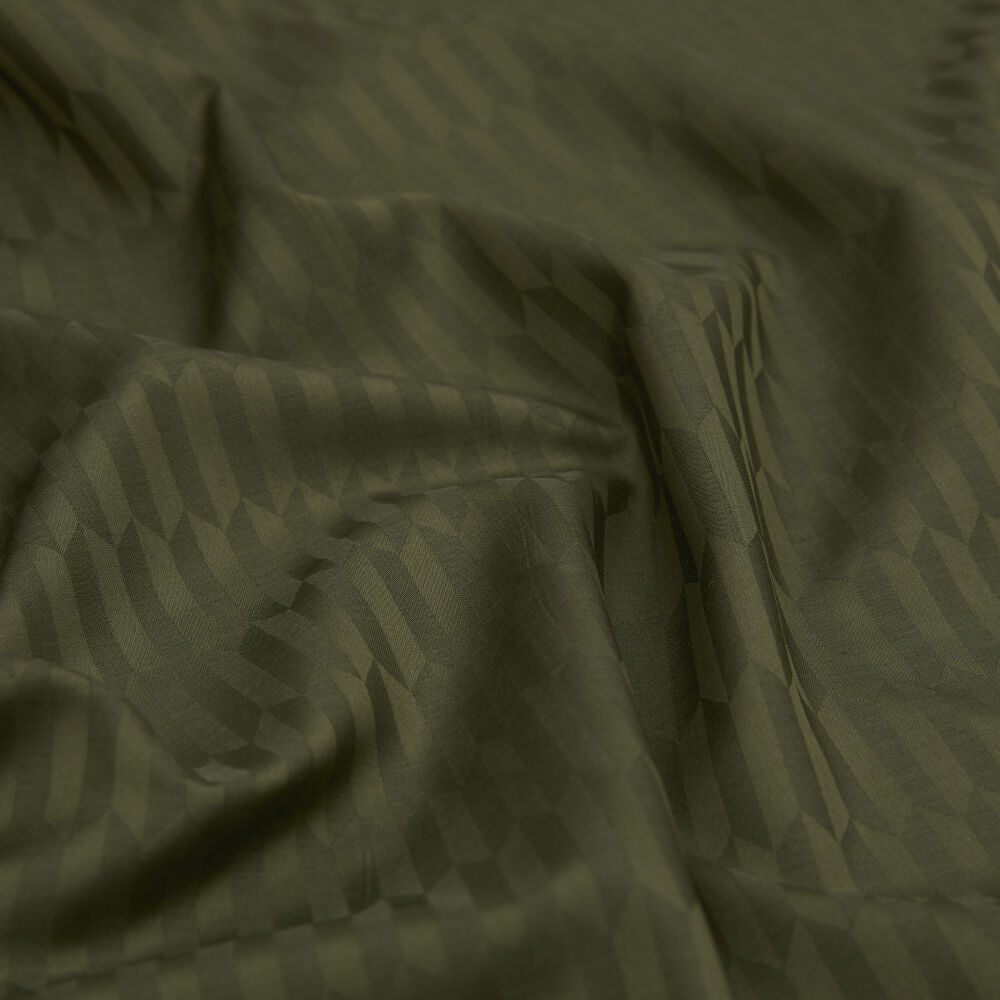 Khaki Drop Pattern Jacquard Wool Silk Scarf - Vismara