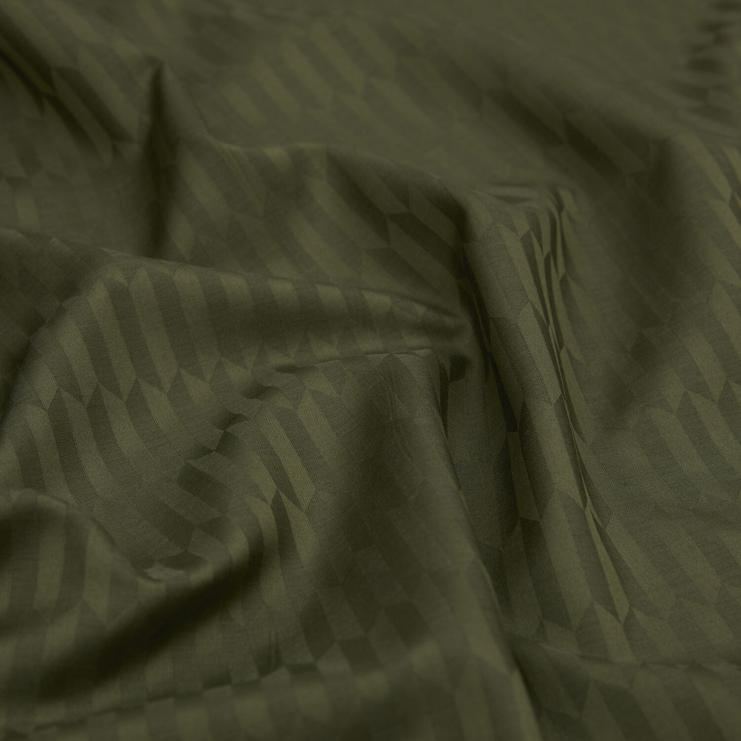 Khaki Drop Pattern Jacquard Wool Silk Scarf - 2