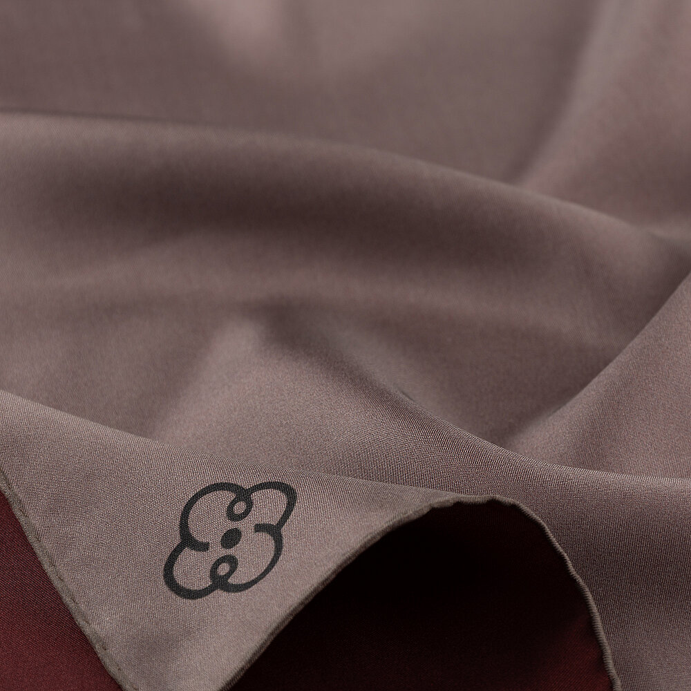 Kızıl Kiremit - Mint Çift Taraflı Twill İpek Eşarp - 3