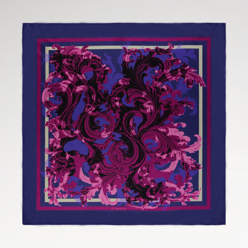Lavender Baroque Ivy Patterned Silk Square Scarf