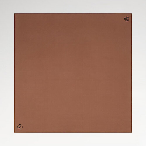 Light Grey - Light Brown Double-Sided Twill Silk Square Scarf - Vismara