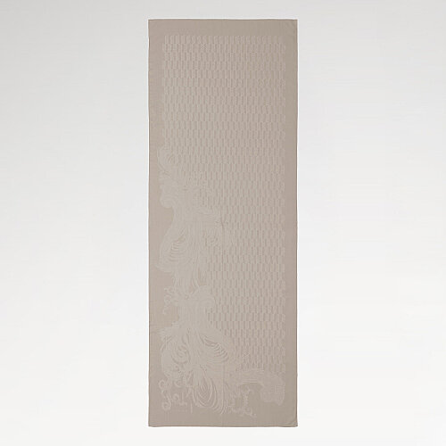 Light Stone Royal Textured Jacquard Cotton Silk Scarf - Vismara