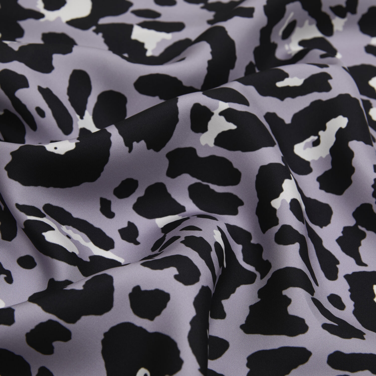 Lila Modern Leopar Desenli Twill İpek Eşarp - 2