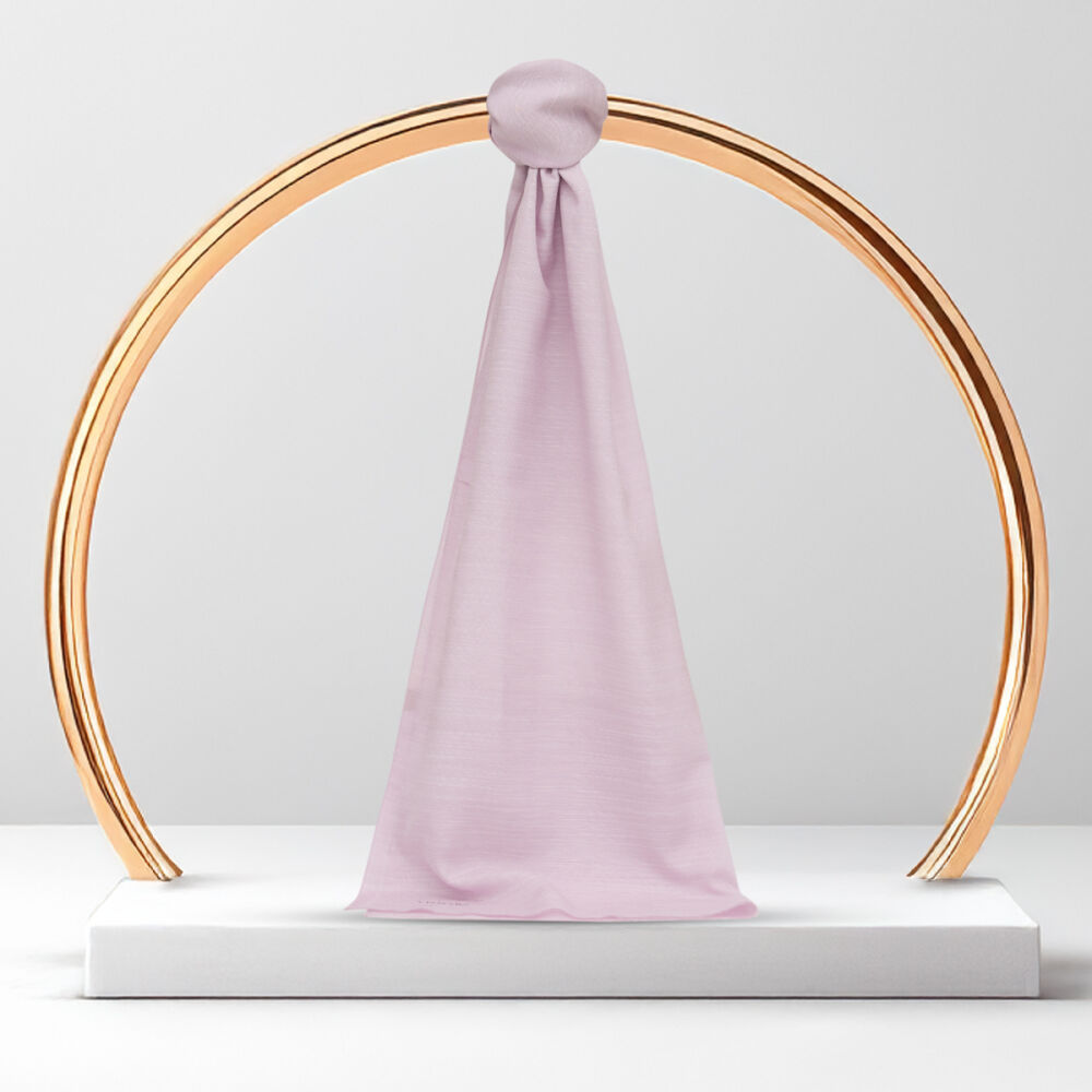Lilac Monogram Pattern V Jacquard Cotton Silk Scarf