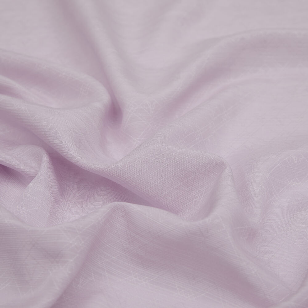 Lilac Monogram Pattern V Jacquard Cotton Silk Scarf - Vismara
