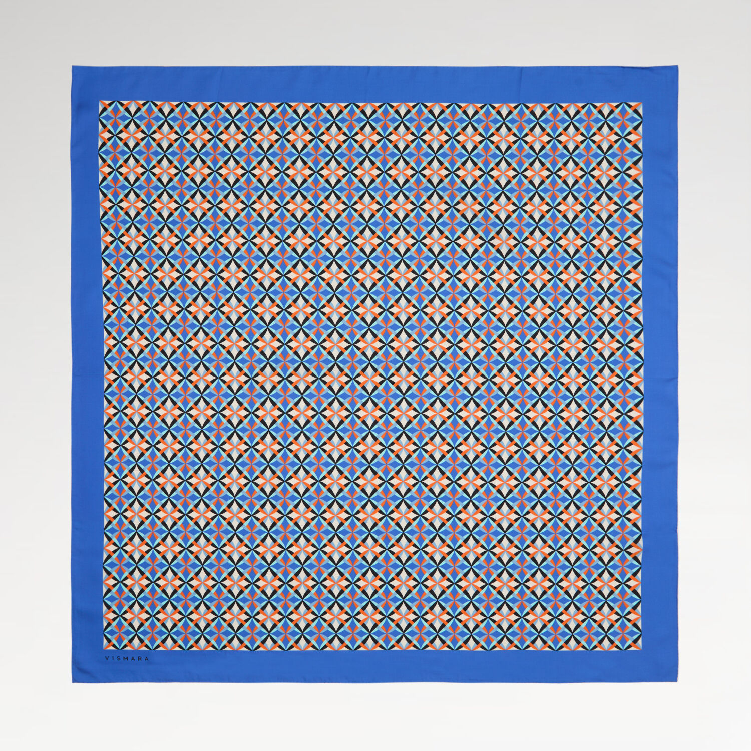 Mavi Diamond Line Retro Desen Twill İpek Eşarp - 1