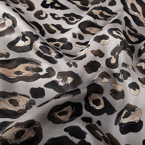 Mink Classic Panther Pattern Silk Scarf - Vismara