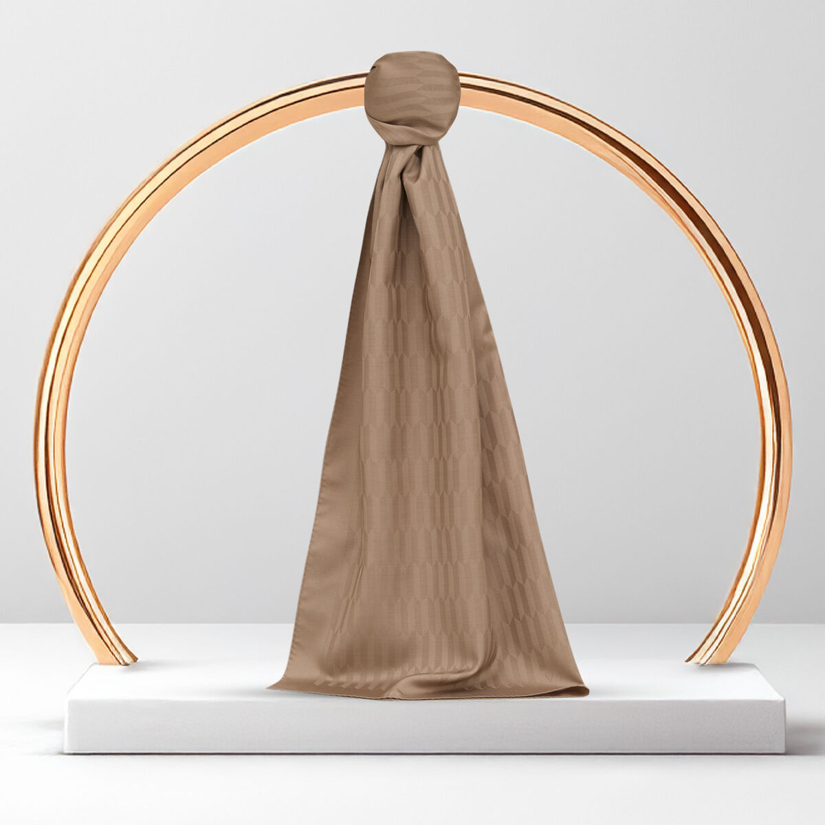 Mink Drop Pattern Jacquard Wool Silk Scarf - 1