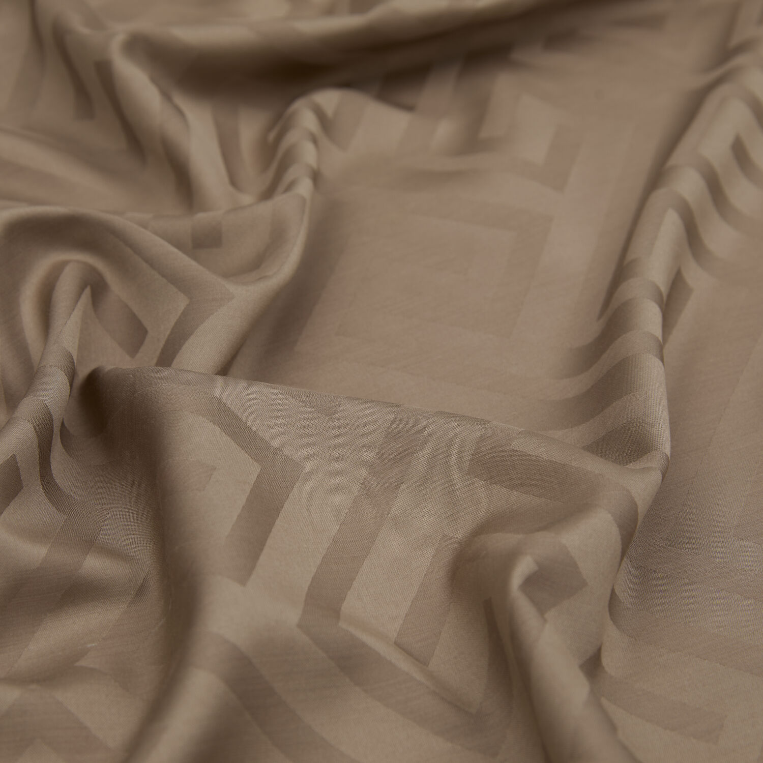 Mink G Pattern Jacquard Wool Silk Scarf - 2