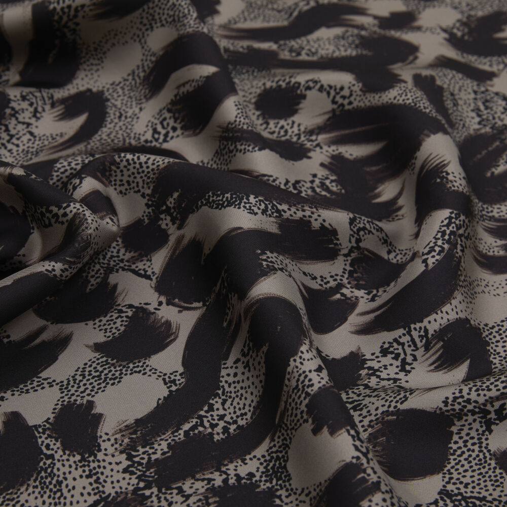 Mink Leopard Print Twill Silk Square Scarf - Vismara