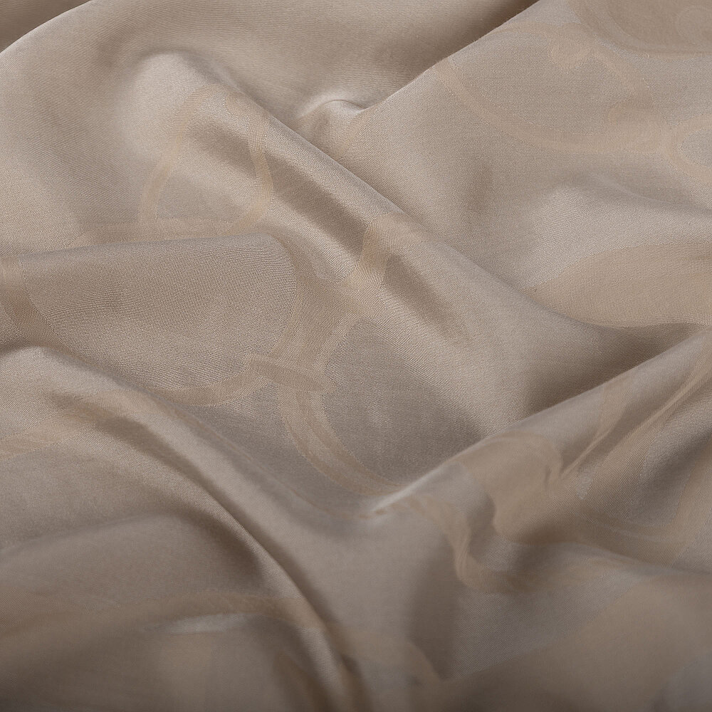 Mink Monarque Chain Pattern Jacquard Cotton Silk Scarf - 3
