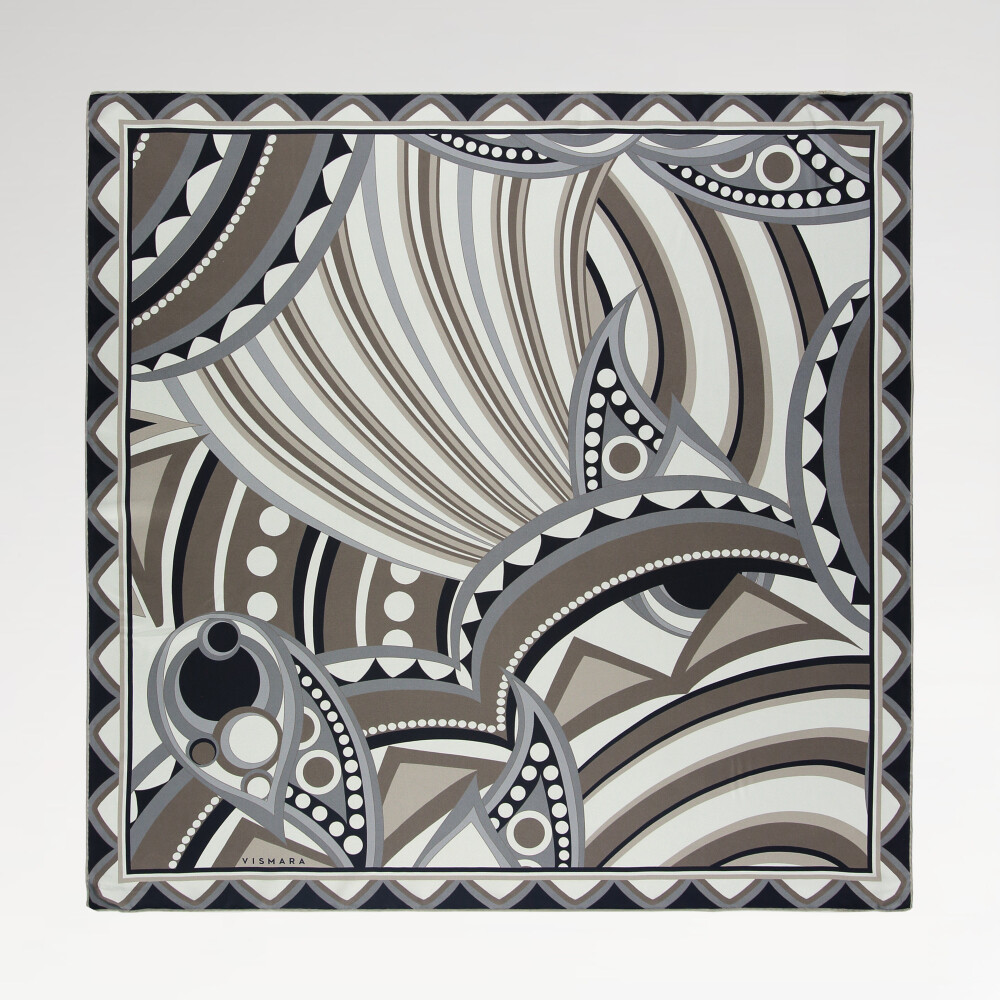 Mink Optical Art Pattern Twill Silk Square Scarf
