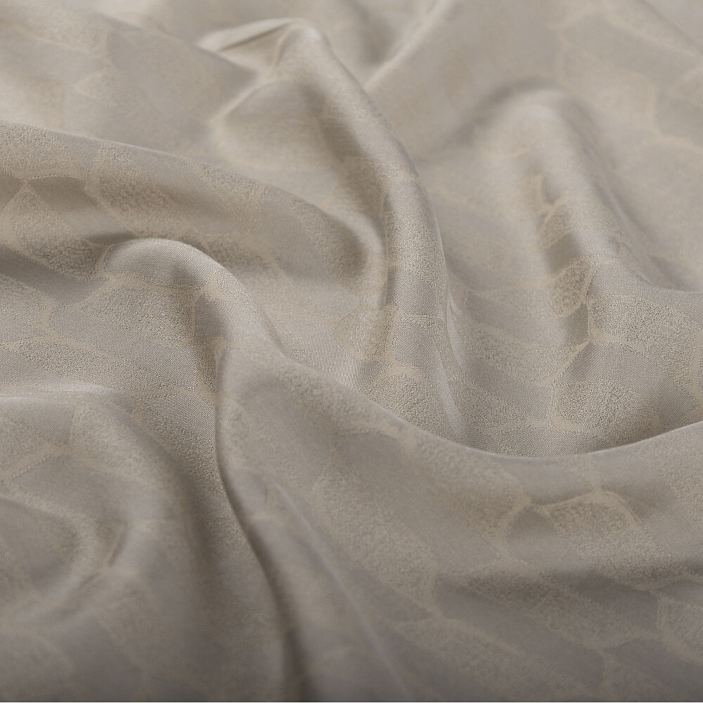 Mink Royal Textured Jacquard Cotton Silk Scarf - 3