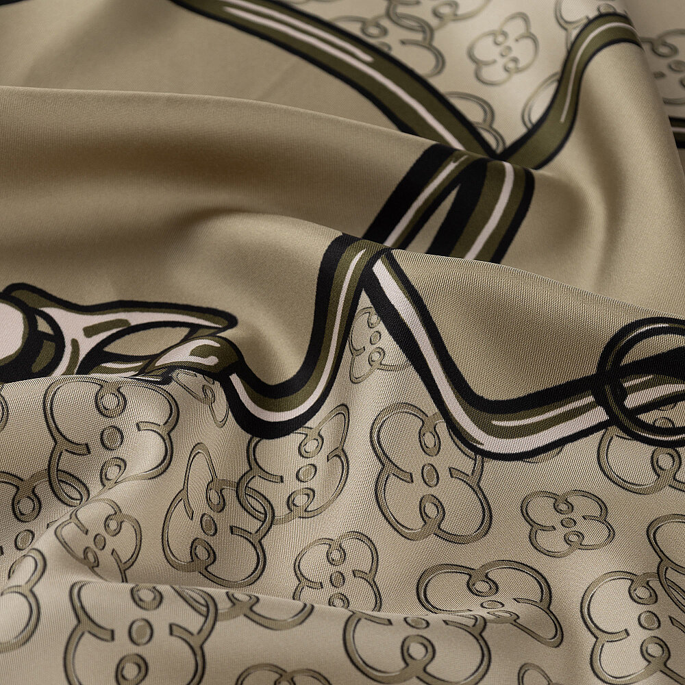 Mink Vismara Harness Patterned Silk Scarf - 3