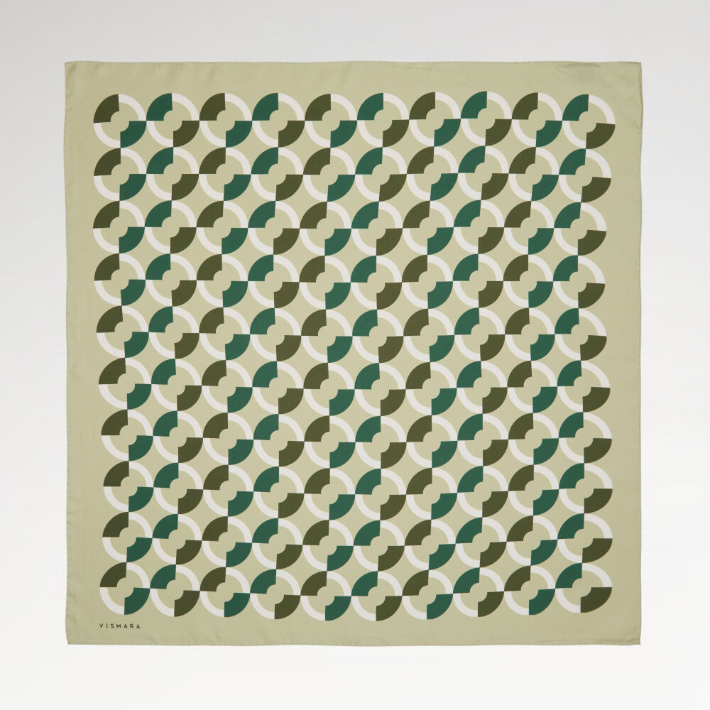 Mint Çember Desenli Twill İpek Eşarp